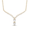 Thumbnail Image 1 of Our Story Together Diamond Chevron Necklace 1/4 ct tw 10K Yellow Gold 18&quot;