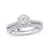 Thumbnail Image 1 of Diamond Flower Halo Bridal Set 5/8 ct tw 14K White Gold