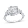 Thumbnail Image 0 of Multi-Diamond Cushion Halo Engagement Ring 1 ct tw 14K White Gold