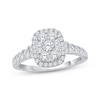 Thumbnail Image 0 of Multi-Diamond Elongated Cushion Halo Engagement Ring 1 ct tw 14K White Gold
