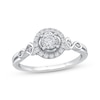 Thumbnail Image 1 of Round-Cut Diamond Halo Engagement Ring 1/4 ct tw 14K White Gold