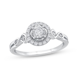 Adore Round-Cut Diamond Halo Engagement Ring 1/4 ct tw 14K White Gold