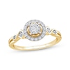 Thumbnail Image 1 of Round-Cut Diamond Halo Engagement Ring 1/4 ct tw 14K Yellow Gold