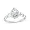 Thumbnail Image 1 of Round-Cut Diamond Pear Halo Engagement Ring 1/4 ct tw 14K White Gold