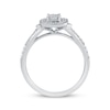 Thumbnail Image 3 of Round-Cut Diamond Cushion Halo Engagement Ring 1/4 ct tw 14K White Gold