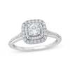 Thumbnail Image 1 of Cushion-Cut Diamond Double Halo Engagement Ring 5/8 ct tw 14K White Gold