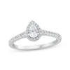 Thumbnail Image 1 of Pear-Shaped Diamond Halo Engagement Ring 1/2 ct tw 14K White Gold