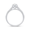 Thumbnail Image 3 of Pear-Shaped Diamond Halo Engagement Ring 1/2 ct tw 14K White Gold