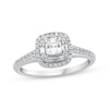 Thumbnail Image 0 of Cushion-Cut Diamond Halo Engagement Ring 1/2 ct tw 14K White Gold