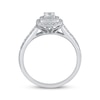 Thumbnail Image 2 of Cushion-Cut Diamond Halo Engagement Ring 1/2 ct tw 14K White Gold