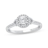 Thumbnail Image 1 of Round-Cut Diamond Halo Engagement Ring 1/4 ct tw 14K White Gold