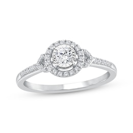 Adore Round-Cut Diamond Halo Engagement Ring 1/4 ct tw 14K White Gold