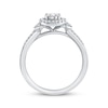 Thumbnail Image 3 of Round-Cut Diamond Halo Engagement Ring 1/4 ct tw 14K White Gold