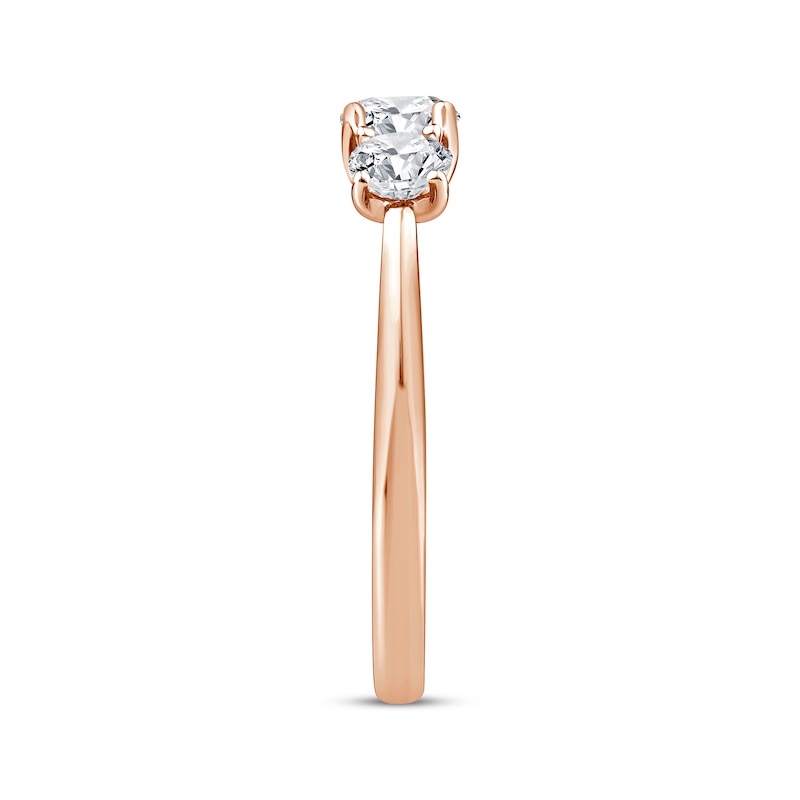 Main Image 2 of Round-Cut Diamond Three-Stone Engagement Ring 3/4 ct tw 14K Rose Gold