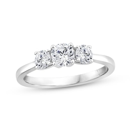 Adore Round-Cut Diamond Three-Stone Engagement Ring 3/4 ct tw 14K White Gold