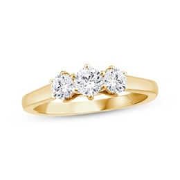 Adore Round-Cut Diamond Three-Stone Engagement Ring 1/2 ct tw 14K Yellow Gold