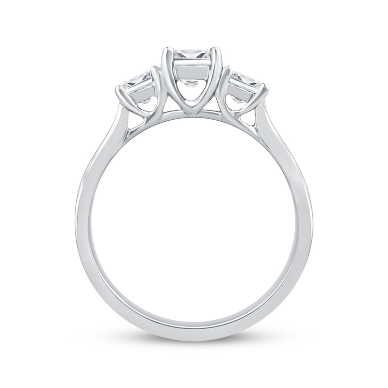 Main Image 3 of Princess-Cut Diamond Three-Stone Engagement Ring 1 ct tw 14K White Gold