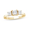 Thumbnail Image 1 of Princess-Cut Diamond Three-Stone Engagement Ring 1 ct tw 14K Yellow Gold