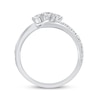 Thumbnail Image 3 of Round-Cut Diamond Three-Stone Bypass Engagement Ring 1/2 ct tw 14K White Gold