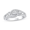 Thumbnail Image 0 of Round-Cut Diamond Three-Stone Swirl Engagement Ring 1/2 ct tw 14K White Gold