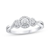 Thumbnail Image 1 of Round-Cut Diamond Three-Stone Halo Engagement Ring 1/4 ct tw 14K White Gold