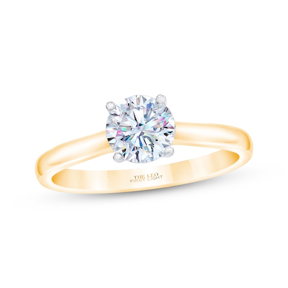 THE LEO First Light Round-Cut Diamond Solitaire Engagement Ring 1-1/2 ct tw 14K Yellow Gold (I/I1)
