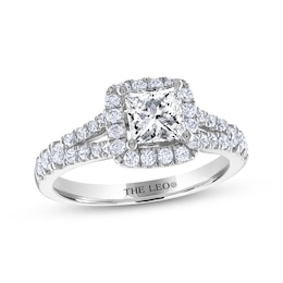 THE LEO Diamond Princess-Cut Engagement Ring 1-3/8 ct tw 14K White Gold