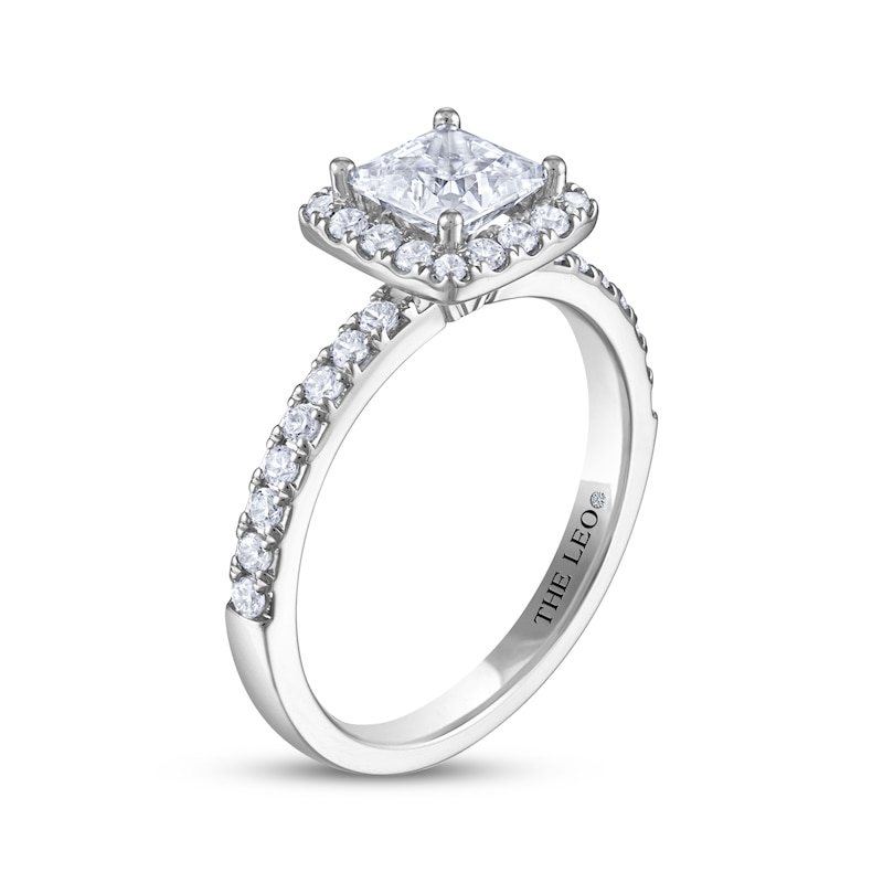 Main Image 2 of THE LEO Diamond Princess-Cut Halo Engagement Ring 1-1/3 ct tw 14K White Gold