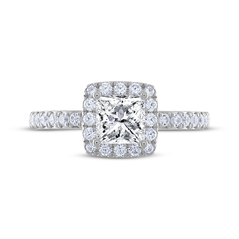 Main Image 3 of THE LEO Diamond Princess-Cut Halo Engagement Ring 1-1/3 ct tw 14K White Gold