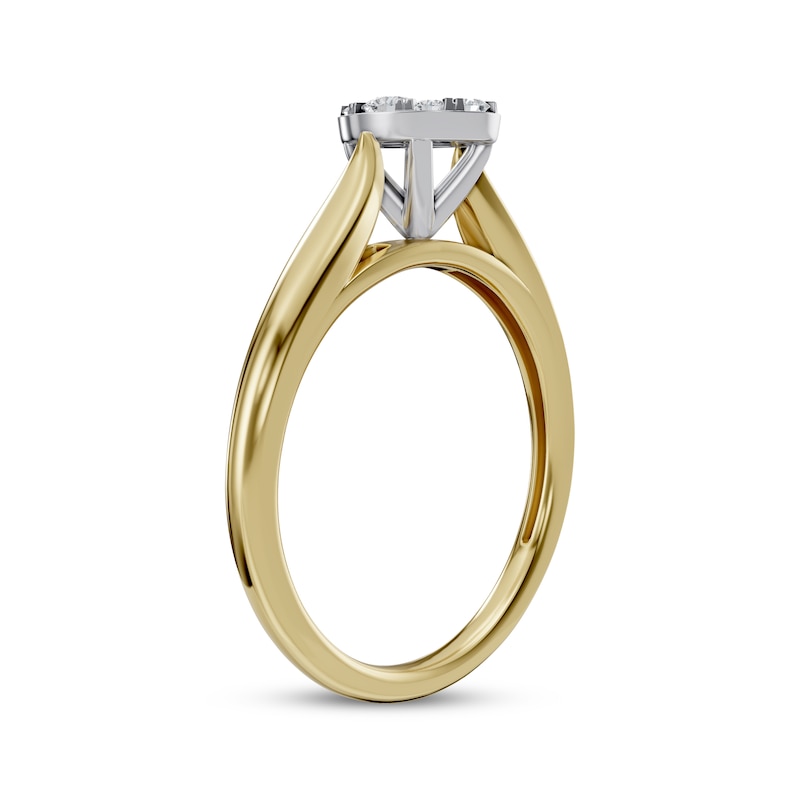 Main Image 2 of Multi-Diamond Oval Engagement Ring 1/4 ct tw 14K Two-Tone Gold