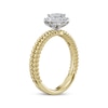 Thumbnail Image 2 of Oval-Cut Diamond Halo Twist Shank Engagement Ring 1/2 ct tw 14K Two-Tone Gold