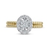 Thumbnail Image 3 of Oval-Cut Diamond Halo Twist Shank Engagement Ring 1/2 ct tw 14K Two-Tone Gold