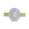 Thumbnail Image 3 of Oval-Cut Diamond Halo Twist Shank Engagement Ring 1 ct tw 14K Two-Tone Gold