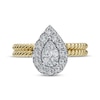 Thumbnail Image 3 of Pear-Shaped Diamond Halo Twist Shank Engagement Ring 1 ct tw 14K Two-Tone Gold