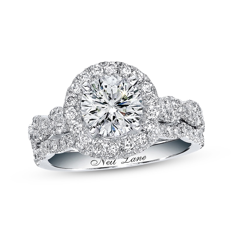 Main Image 1 of Neil Lane Round Diamond Bridal Set 2-5/8ct tw 14K White Gold Size 4.5