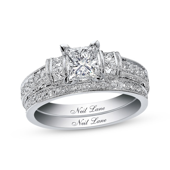 Neil Lane Princess-cut Diamond Bridal Set 1-1/4ct tw 14K White Gold