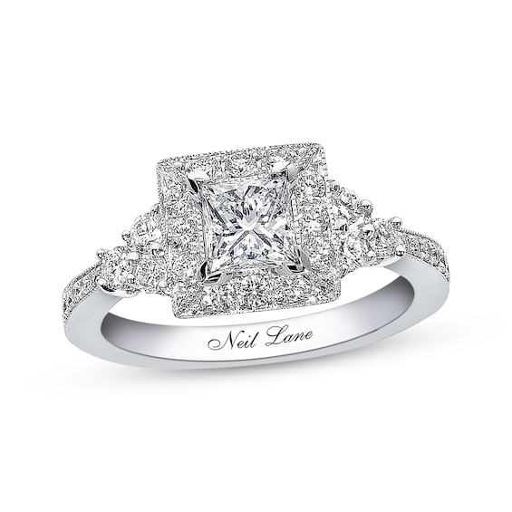 Neil Lane Princess-cut Diamond Engagement Ring 1-1/4ct tw 14K White Gold