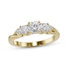 Thumbnail Image 1 of Round-Cut Diamond Three-Stone Engagement Ring 1/4 ct tw 10K Yellow Gold