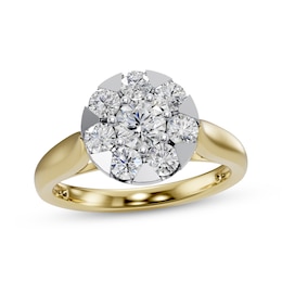 Adore Multi-Diamond Circular-Shaped Engagement Ring 1 ct tw 14K Two-Tone Gold