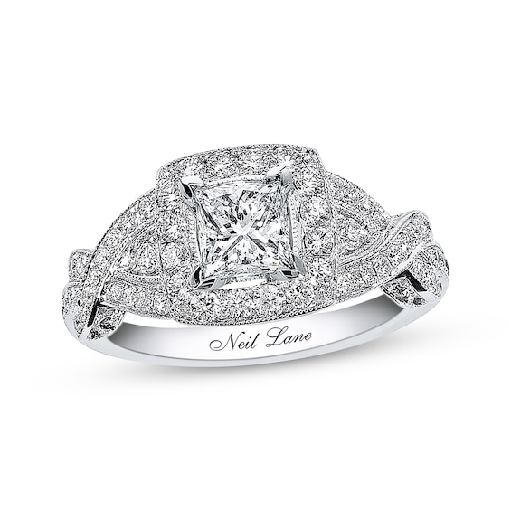 Neil Lane Princess-cut Diamond Engagement Ring 1-3/8ct tw 14K White Gold