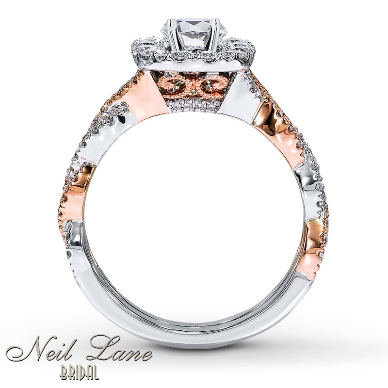 Neil Lane Princess-cut Diamond Bridal Set 1-3/4ct tw 14K White Gold and 14K Rose Gold