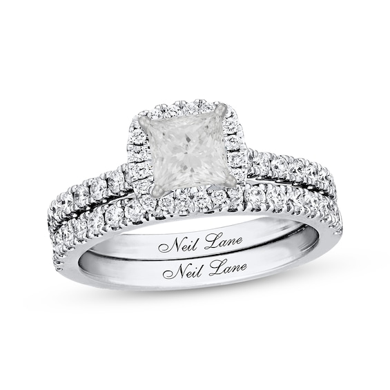Neil Lane Princess-cut Diamond Bridal Set 1-1/2ct tw 14K White Gold Size 5