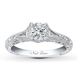 Neil Lane Round Diamond Engagement Ring 1/2ct tw 14K White Gold