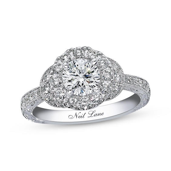 Neil Lane Round Diamond Engagement Ring 1-3/8ct tw 14K White Gold 5.5