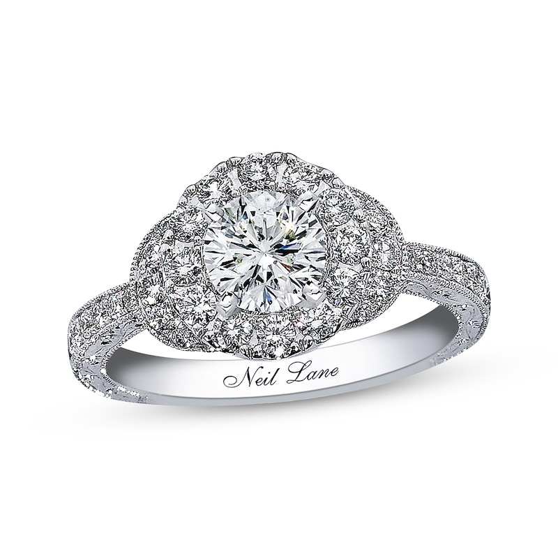 Main Image 1 of Neil Lane Round Diamond Engagement Ring 1-3/8ct tw 14K White Gold Size 5.5