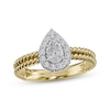 Thumbnail Image 1 of Pear-Shaped Diamond Rope Twist Engagement Ring 1/2 ct tw 14K Two-Tone Gold