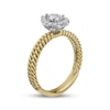 Thumbnail Image 2 of Pear-Shaped Diamond Rope Twist Engagement Ring 1/2 ct tw 14K Two-Tone Gold