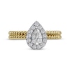 Thumbnail Image 3 of Pear-Shaped Diamond Rope Twist Engagement Ring 1/2 ct tw 14K Two-Tone Gold