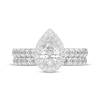 Thumbnail Image 2 of Lab-Created Diamonds by KAY Pear-Shaped Halo Bridal Set 2 ct tw 14K White Gold (VS2/F)