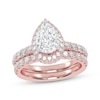 Thumbnail Image 1 of Lab-Grown Diamonds by KAY Pear-Shaped Bridal Set 2 ct tw 14K Rose Gold